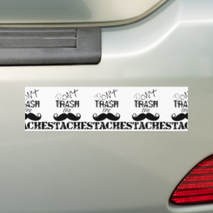 Autocollant De Voiture Don't Trash the Stache Mustache Retro Hipster