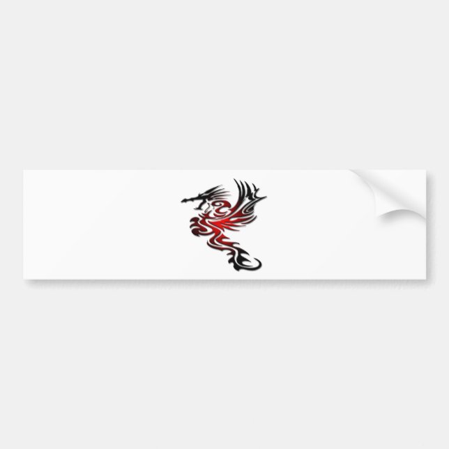 Autocollant De Voiture Dragon rouge et noir (Devant)