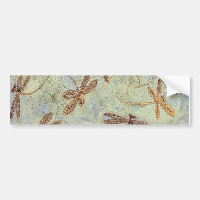 Autocollant De Voiture Dragonfly Dance Gold (Devant)