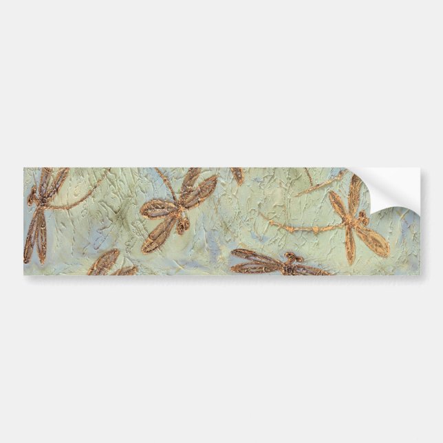 Autocollant De Voiture Dragonfly Dance Gold (Devant)