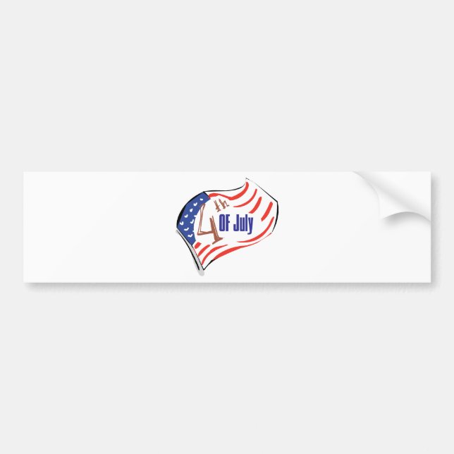 Autocollant De Voiture Drapeau 4 juillet américain (Devant)