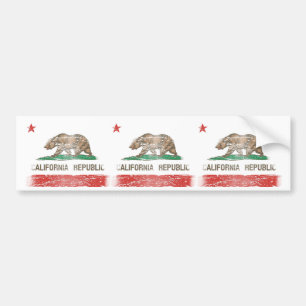 Autocollant De Voiture Drapeau affligé de République de la Californie