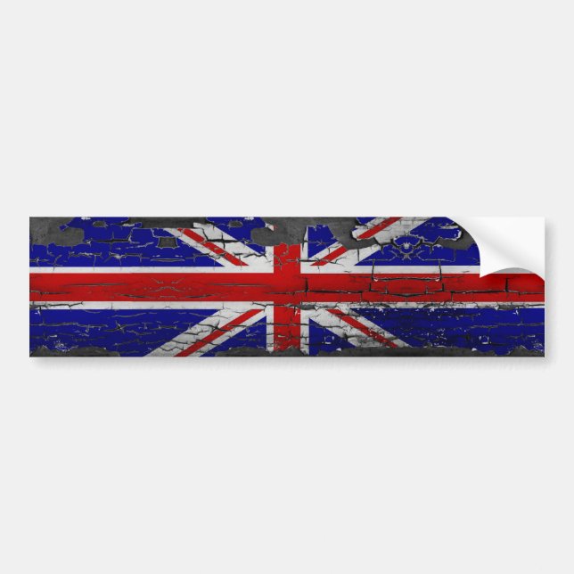 Autocollant De Voiture Drapeau affligé d'Union Jack (Devant)