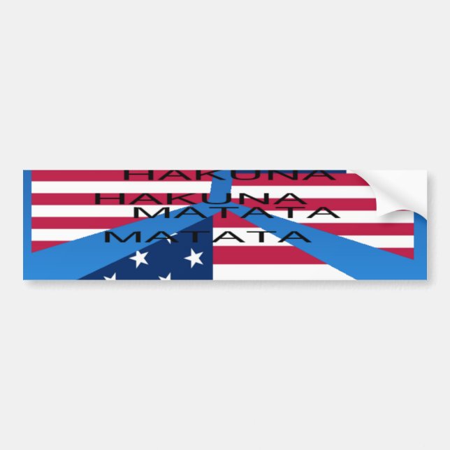Autocollant De Voiture Drapeau américain avec Hakuna Matata : Design patr (Devant)