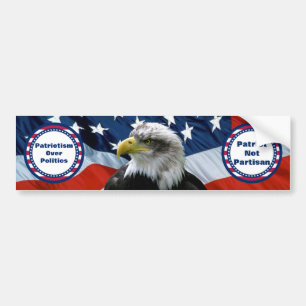 Autocollant De Voiture Drapeau américain chauve non partisan patriotique