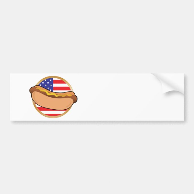 Autocollant De Voiture Drapeau américain de hot-dog (Devant)