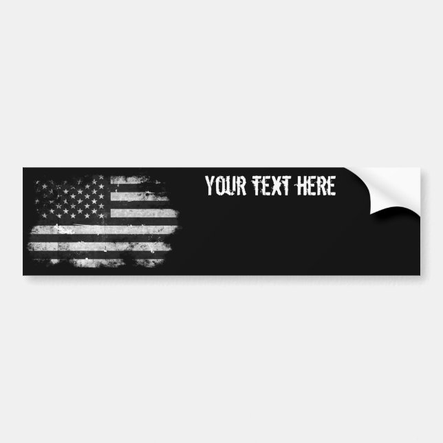 Autocollant De Voiture Drapeau américain grunge noir et blanc (Devant)