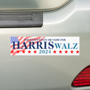 Autocollant De Voiture Drapeau américain Harris Walz 2024 Personnalisé Po