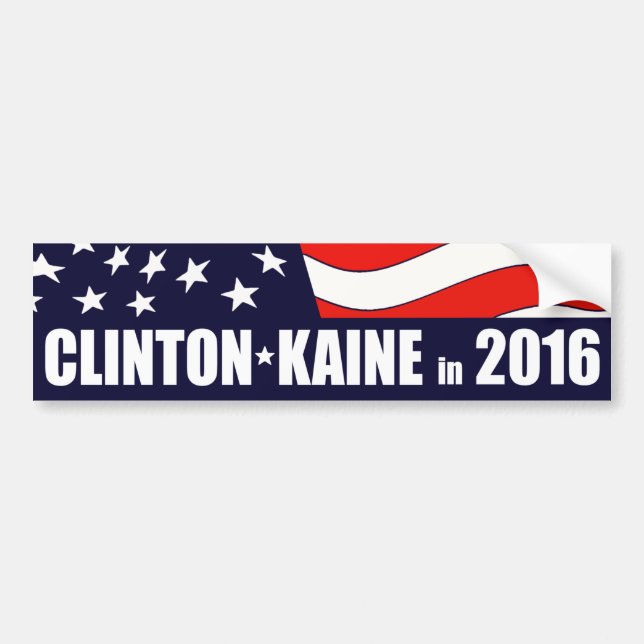 Autocollant De Voiture Drapeau américain Hillary Clinton Tim Kaine 2016 (Devant)