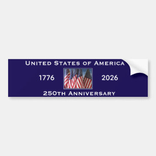 Autocollant De Voiture Drapeau américain patriotique bleu 250e anniversai