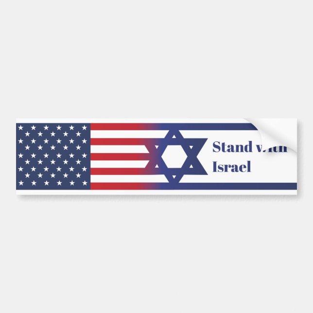 Autocollant De Voiture Drapeau américain Stand With Israel (Devant)