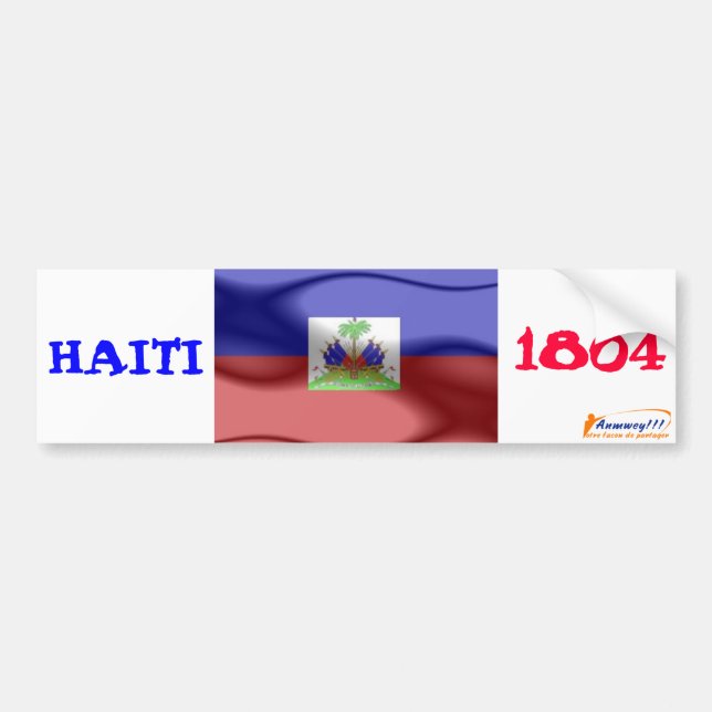 Autocollant De Voiture drapeau, anmwey, HAÏTI, 1804 (Devant)