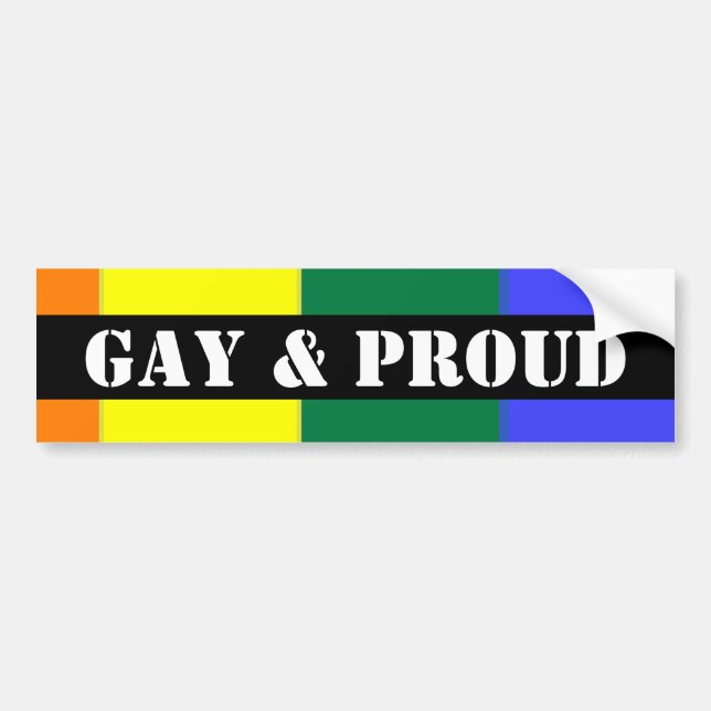 Autocollant De Voiture Drapeau arc-en-ciel gai et fier (Devant)