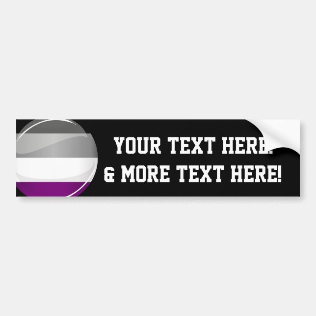 Autocollant De Voiture Drapeau asexuel brillant rond de fierté (Devant)