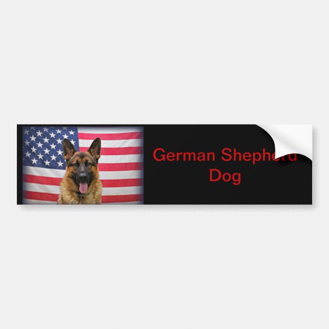 Autocollant De Voiture Drapeau berger allemand (Devant)