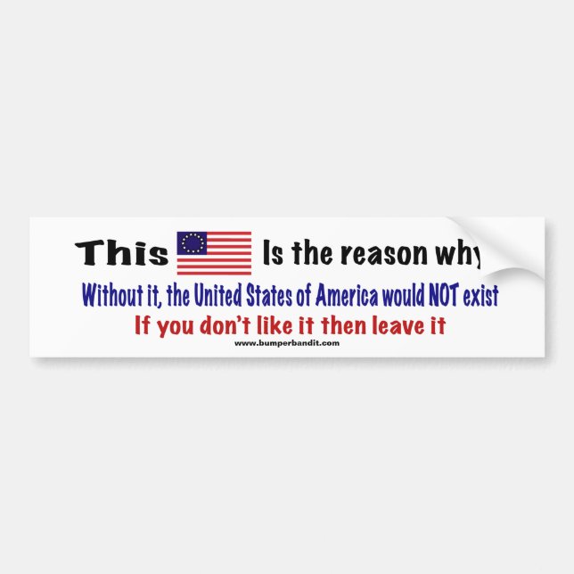 Autocollant De Voiture Drapeau Betsy Ross (Devant)