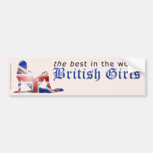 Autocollant De Voiture Drapeau britannique de silhouette de fille