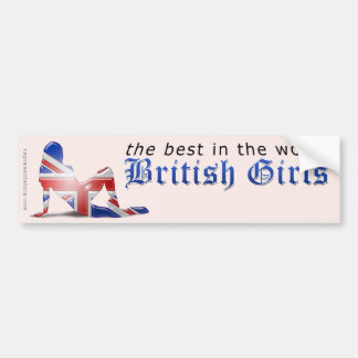 Autocollant De Voiture Drapeau britannique de silhouette de fille