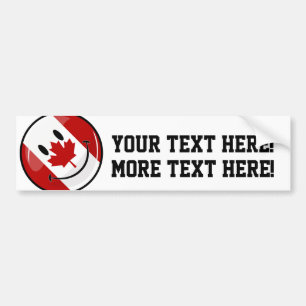 Autocollant De Voiture Drapeau canadien de sourire brillant
