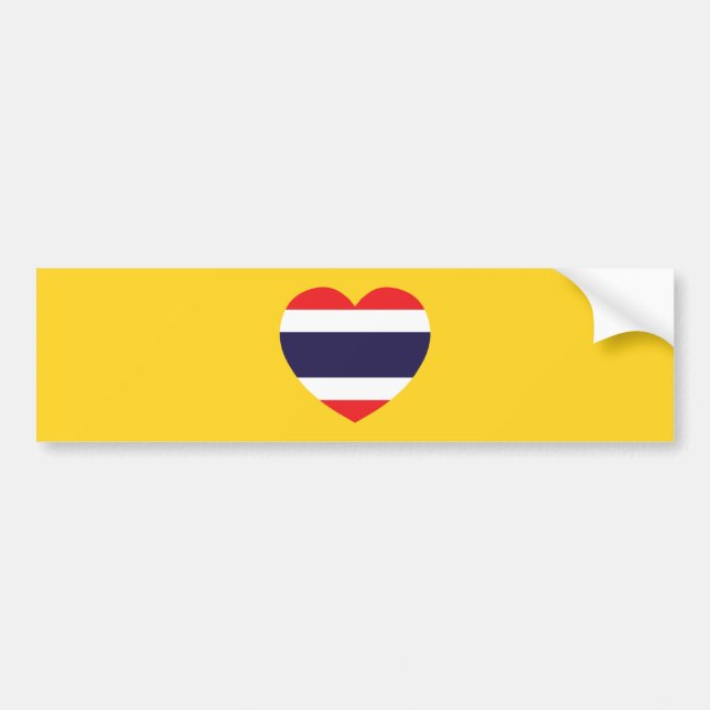 Autocollant De Voiture Drapeau cardiaque en Thaïlande (Devant)