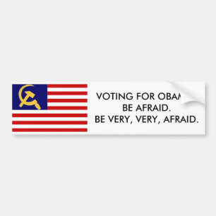 Autocollant De Voiture Drapeau communiste américain, Obama
