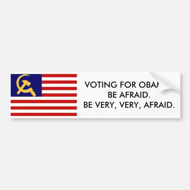 Autocollant De Voiture Drapeau communiste américain, Obama (Devant)