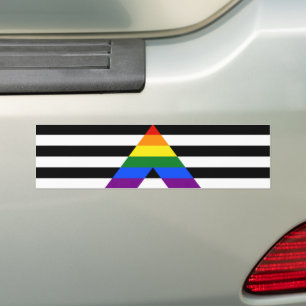 Autocollant De Voiture Drapeau d'allié straight de SlipperyJoe, arc-en-ci