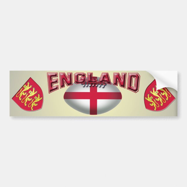 Autocollant De Voiture Drapeau de boule de rugby de l'Angleterre (Devant)