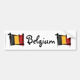 Autocollant De Voiture Drapeau de brosse de la Belgique