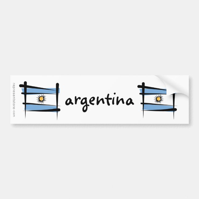 Autocollant De Voiture Drapeau de brosse de l'Argentine (Devant)