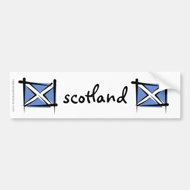 Autocollant De Voiture Drapeau de brosse de l'Ecosse (Devant)