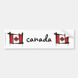 Autocollant De Voiture Drapeau de brosse du Canada