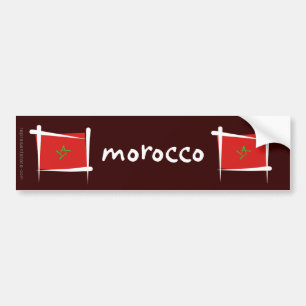 Autocollant De Voiture Drapeau de brosse du Maroc
