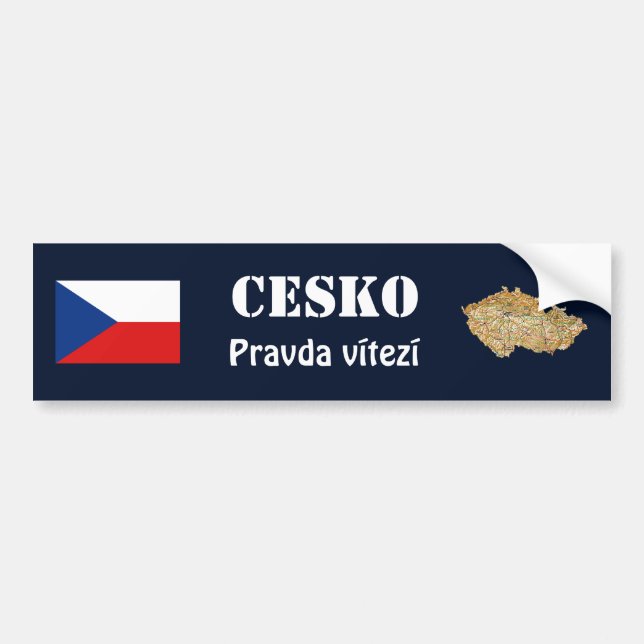 Autocollant De Voiture Drapeau de Czechia + Adhésif pour pare-chocs de (Devant)