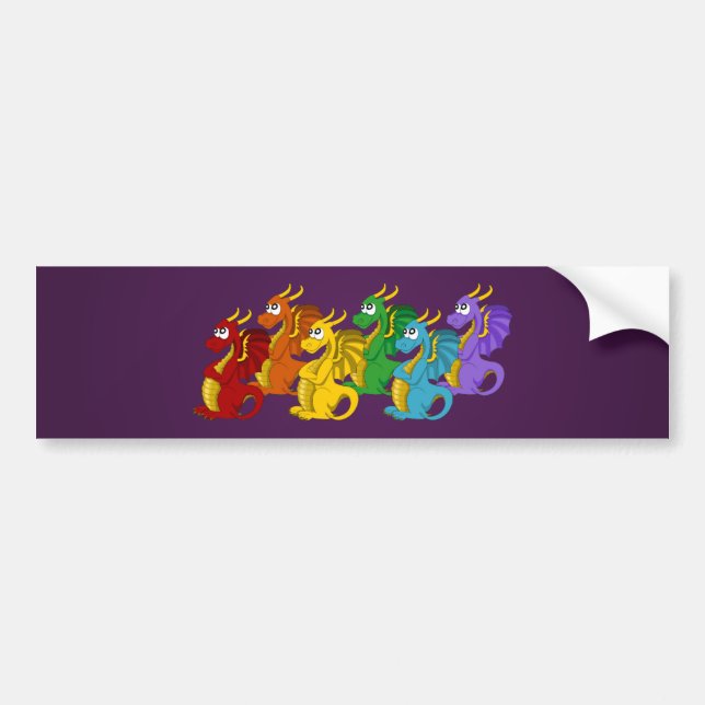 Autocollant De Voiture Drapeau de dessin animé arc-en-ciel (Devant)