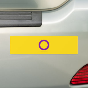 Autocollant De Voiture Drapeau de fierté intersexe de SlipperyJoe's fond 