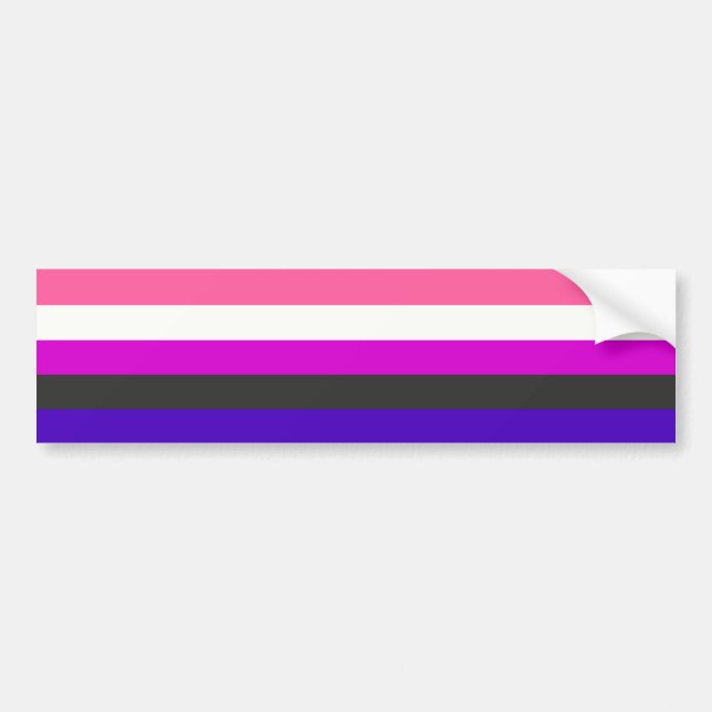 Autocollant De Voiture Drapeau de Genderfluid (Devant)