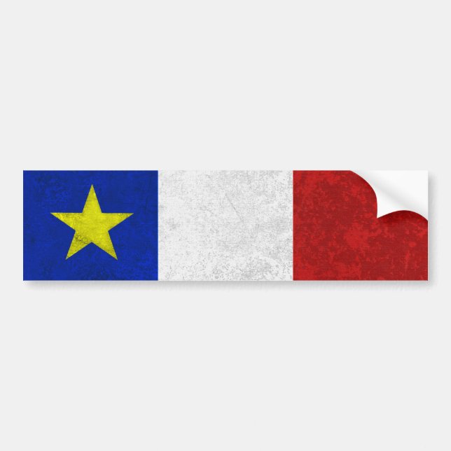 Autocollant De Voiture Drapeau de grunge affligée par Acadia (Devant)