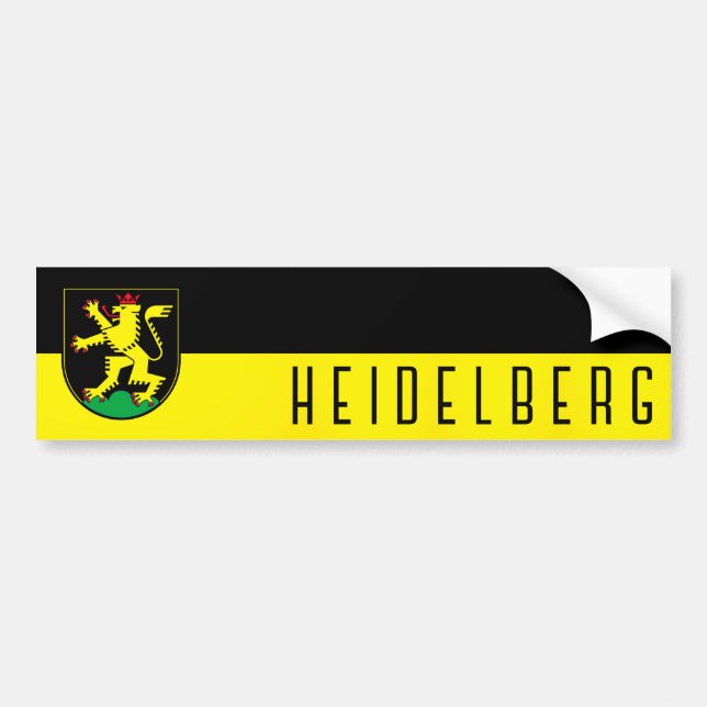 Autocollant De Voiture Drapeau de Heidelberg - ALLEMAGNE (Devant)