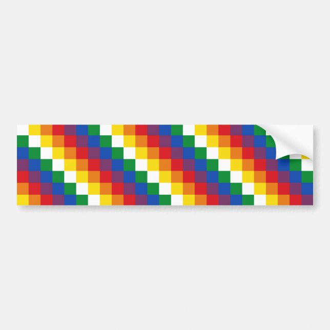 Autocollant De Voiture Drapeau de Huipala/Wipala. Qulla andin Suyu. La (Devant)
