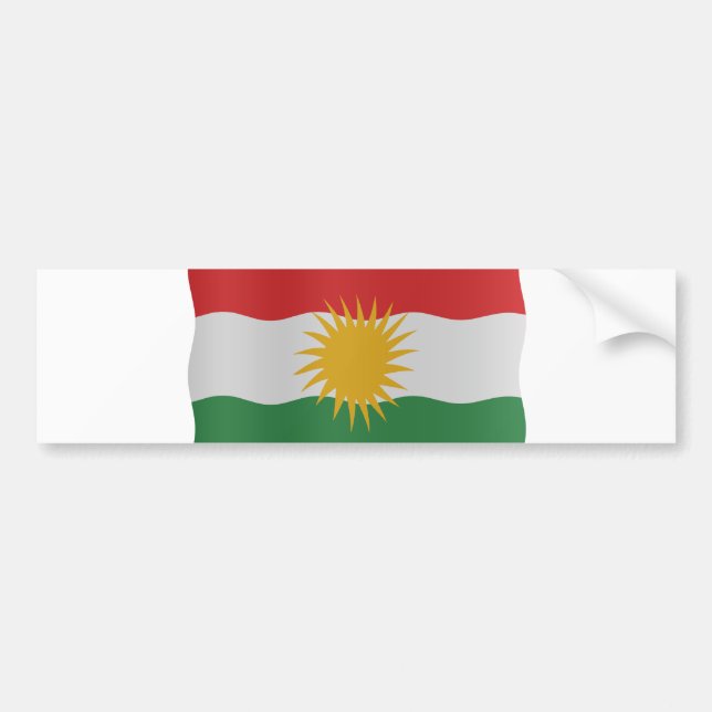 Autocollant De Voiture Drapeau de Kurdish (Devant)