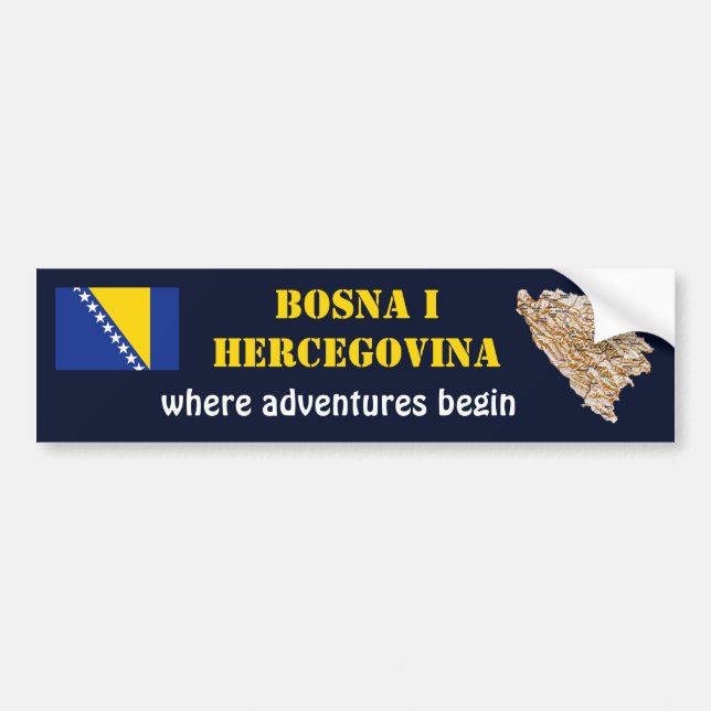 Autocollant De Voiture Drapeau de la Bosnie-Herzégovine + Adhésif pour (Devant)