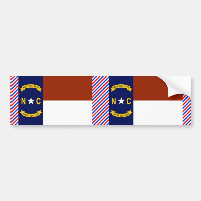 Autocollant De Voiture Drapeau de la Caroline du Nord (Devant)