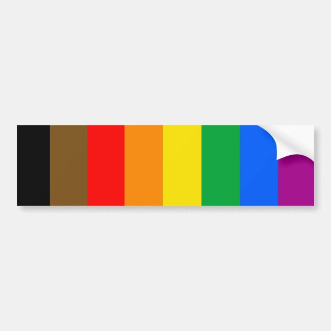 Autocollant De Voiture Drapeau de la fierté LGBT à 8 bandes (Devant)