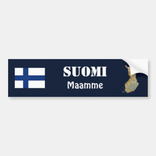 Autocollant De Voiture Drapeau de la Finlande + Adhésif pour pare-chocs