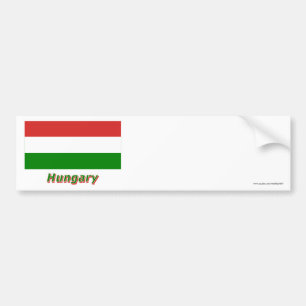 Autocollant De Voiture Drapeau de la Hongrie avec le nom