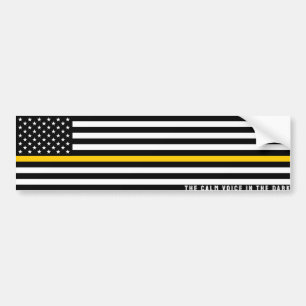 Autocollant De Voiture Drapeau de la ligne d'or mince - (États-Unis)