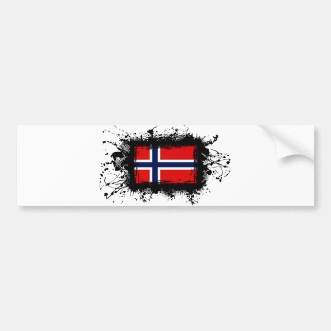 Autocollant De Voiture Drapeau de la Norvège (Devant)