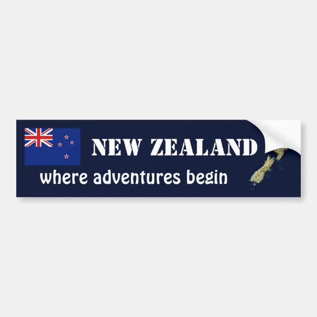 Autocollant De Voiture Drapeau de la Nouvelle Zélande + Adhésif pour (Devant)