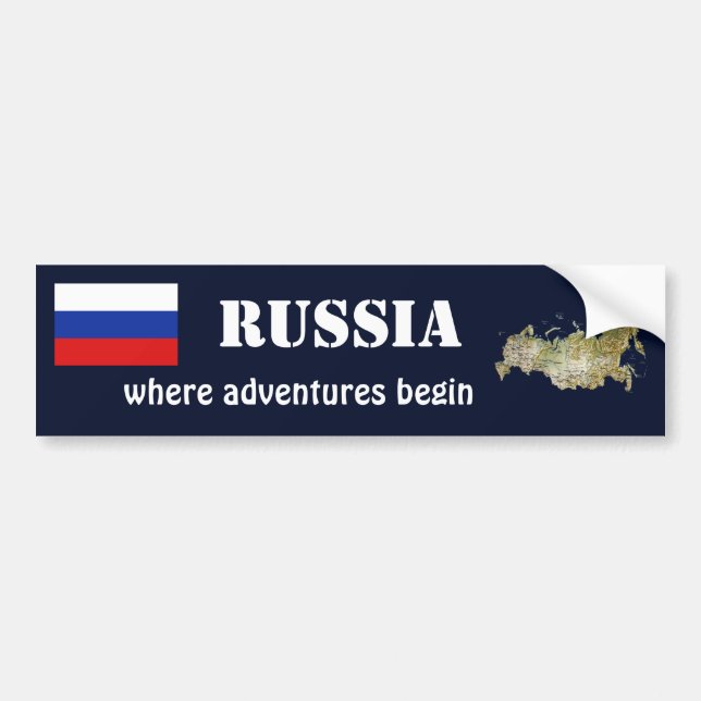 Autocollant De Voiture Drapeau de la Russie + Adhésif pour pare-chocs de (Devant)